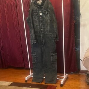 True Religion Charcoal Cargo Coverall